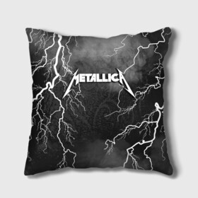 Подушка 3D с принтом METALLICA РАЗРЯД МОЛНИИ в Курске, наволочка – 100% полиэстер, наполнитель – холлофайбер (легкий наполнитель, не вызывает аллергию). | состоит из подушки и наволочки. Наволочка на молнии, легко снимается для стирки | metalica | metallica | группа | джеймс хэтфилд | кирк хэмметт | ларс ульрих | метал | металика | металлика | миталика | молния | музыка | разряд молнии | роберт трухильо | рок | трэш | трэшметал | хард | хеви