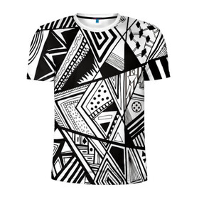 Мужская футболка 3D спортивная с принтом абстракционизм в Курске, 100% полиэстер с улучшенными характеристиками | приталенный силуэт, круглая горловина, широкие плечи, сужается к линии бедра | 3d | абстракционизм | геометрия | мозаика | хаос