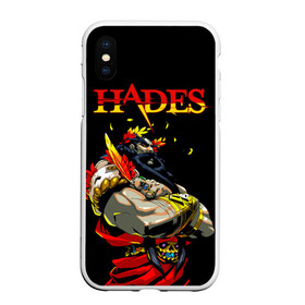 Чехол для iPhone XS Max матовый с принтом Hades в Курске, Силикон | Область печати: задняя сторона чехла, без боковых панелей | hades | roguelike | аид | бесконечные круги ада | бог подземного мира | компьютерная игра | мифология