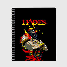 Тетрадь с принтом Hades в Курске, 100% бумага | 48 листов, плотность листов — 60 г/м2, плотность картонной обложки — 250 г/м2. Листы скреплены сбоку удобной пружинной спиралью. Уголки страниц и обложки скругленные. Цвет линий — светло-серый
 | hades | roguelike | аид | бесконечные круги ада | бог подземного мира | компьютерная игра | мифология