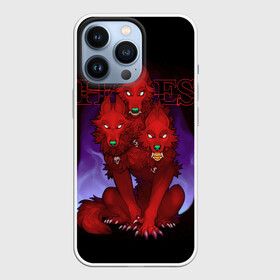 Чехол для iPhone 13 Pro с принтом Hades wolf в Курске,  |  | hades | roguelike | бесконечные круги ада | волк | компьютерная игра | красный | трехглавый