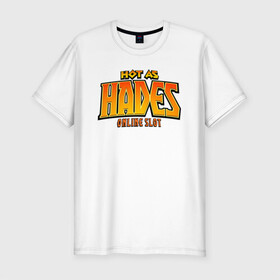 Мужская футболка хлопок Slim с принтом Hades в Курске, 92% хлопок, 8% лайкра | приталенный силуэт, круглый вырез ворота, длина до линии бедра, короткий рукав | hades | roguelike | бесконечные круги ада | компьютерная игра | мифология