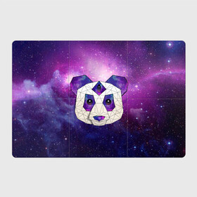 Магнитный плакат 3Х2 с принтом КОСМО-ПАНДА в Курске, Полимерный материал с магнитным слоем | 6 деталей размером 9*9 см | Тематика изображения на принте: animal | bear | cosmo | geometry | night | panda | sky | stars | universe | геометрия | голова | животные | звезды | космос | медведь | мило | неон | ночь | панда
