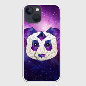 Чехол для iPhone 13 mini с принтом КОСМО ПАНДА в Курске,  |  | animal | bear | cosmo | geometry | night | panda | sky | stars | universe | геометрия | голова | животные | звезды | космос | медведь | мило | неон | ночь | панда