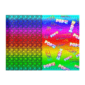 Обложка для студенческого билета с принтом POP it! в Курске, натуральная кожа | Размер: 11*8 см; Печать на всей внешней стороне | pop it | rainbow | simple dimple | toy | игрушка | поп ит | радуга | симпл димпл