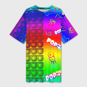 Платье-футболка 3D с принтом POP it в Курске,  |  | pop it | rainbow | simple dimple | toy | игрушка | поп ит | радуга | симпл димпл