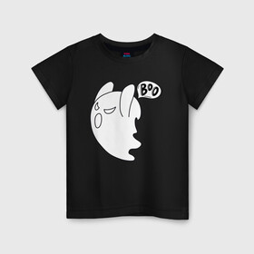 Детская футболка хлопок с принтом BOO GHOST ПРИВИДЕНИЕ БУ в Курске, 100% хлопок | круглый вырез горловины, полуприлегающий силуэт, длина до линии бедер | boo | boo ghost | tegunvteg | бу | привидение | призрак | прикол | смешной | хэллоуин | юмор