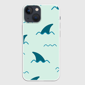 Чехол для iPhone 13 mini с принтом Плавники акул в Курске,  |  | shark | акула | акулы | жители | море | морские | океан | плавники | рыба