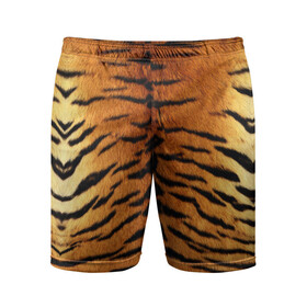 Мужские шорты спортивные с принтом Шкура Тигра в Курске,  |  | animal | skin | tiger | раскрас | тигр
