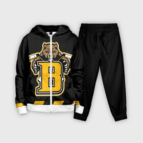 Детский костюм 3D с принтом BOSTON BRUINS в Курске,  |  | black | boston | bruins | hockey | ice | logo | nhl | sport | usa | бостон | брюинз | кубок | логотип | медведь | нхл | спорт | стэнли | хоккей