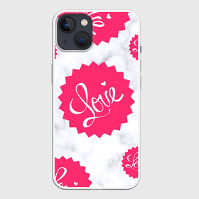 Чехол для iPhone 13 с принтом Feel Love в Курске,  |  | color | feellove | love | pink | любовь | многогранники