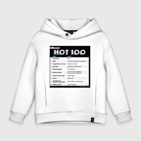 Детское худи Oversize хлопок с принтом BTS DYNAMITE BILLBOARD HOT-100 в Курске, френч-терри — 70% хлопок, 30% полиэстер. Мягкий теплый начес внутри —100% хлопок | боковые карманы, эластичные манжеты и нижняя кромка, капюшон на магнитной кнопке | bbma | bts | dynamite | j hope | jimin | jin | jk | rm | suga | v | чарт топ