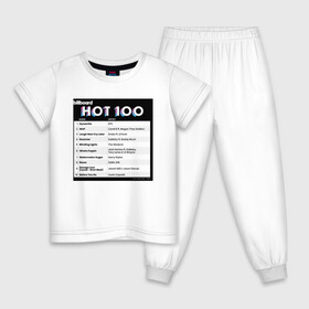 Детская пижама хлопок с принтом BTS DYNAMITE BILLBOARD HOT-100 в Курске, 100% хлопок |  брюки и футболка прямого кроя, без карманов, на брюках мягкая резинка на поясе и по низу штанин
 | Тематика изображения на принте: bbma | bts | dynamite | j hope | jimin | jin | jk | rm | suga | v | чарт топ