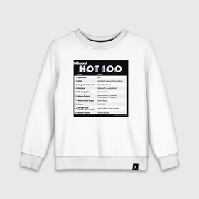 Детский свитшот хлопок с принтом BTS DYNAMITE BILLBOARD HOT-100 в Курске, 100% хлопок | круглый вырез горловины, эластичные манжеты, пояс и воротник | bbma | bts | dynamite | j hope | jimin | jin | jk | rm | suga | v | чарт топ