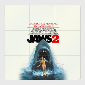 Магнитный плакат 3Х3 с принтом Jaws 2 в Курске, Полимерный материал с магнитным слоем | 9 деталей размером 9*9 см | jaws | jaws 2 | jaws movie | кино | челюсти | челюсти 2 | челюсти фильм