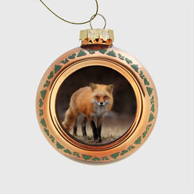 Стеклянный ёлочный шар с принтом Хитрая лисица в Курске, Стекло | Диаметр: 80 мм | Тематика изображения на принте: fox | foxy | животное | звери | лиса | лисенок | лисичка | милая | рыжая | фокс