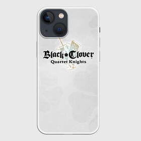 Чехол для iPhone 13 mini с принтом Чёрный клевер Quartet Knights в Курске,  |  | asta | black bulls | black clover | quartet knights | yuno | акума | аниме | аста | блэк кловер | буракку куро:ба | демон | королевство клевера | король магов | лихт | магна | манга | пятилистник | черный бык | чёрный клев