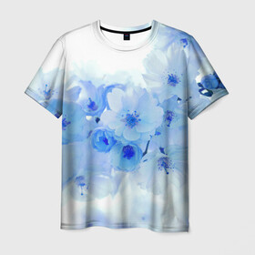 Мужская футболка 3D с принтом Цветущая Сакура в Курске, 100% полиэфир | прямой крой, круглый вырез горловины, длина до линии бедер | cherry tree | flowers | sakura | сакура | цветы