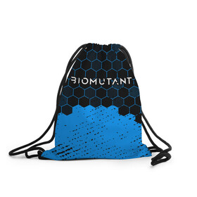 Рюкзак-мешок 3D с принтом Biomutant - Hexagon в Курске, 100% полиэстер | плотность ткани — 200 г/м2, размер — 35 х 45 см; лямки — толстые шнурки, застежка на шнуровке, без карманов и подкладки | bio | biomutant | game | games | mutant | био | биомутант | игра | игры | мутант | соты