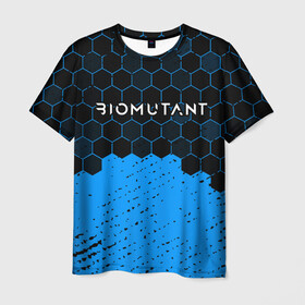 Мужская футболка 3D с принтом Biomutant - Hexagon в Курске, 100% полиэфир | прямой крой, круглый вырез горловины, длина до линии бедер | Тематика изображения на принте: bio | biomutant | game | games | mutant | био | биомутант | игра | игры | мутант | соты