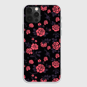 Чехол для iPhone 12 Pro Max с принтом Ночные розы в Курске, Силикон |  | арт | красная роза | красные розы | ночь | рисунок | роза | розовая роза | розовые розы | розы | тёмный фон | цветок | цветы | чёрное | яркие цветы | яркий цветок