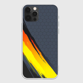 Чехол для iPhone 12 Pro Max с принтом Gray Yellow Style в Курске, Силикон |  | 3d | 3д | sport | абстракция | линии | паттерн | соты | спортивный стиль | текстуры