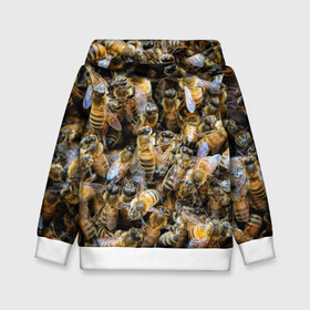Детская толстовка 3D с принтом Пчёлы в Курске, 100% полиэстер | двухслойный капюшон со шнурком для регулировки, мягкие манжеты на рукавах и по низу толстовки, спереди карман-кенгуру с мягким внутренним слоем | живность | животное | животные | насекомое | насекомые | пчела | пчёлка | пчёлки | пчёлы