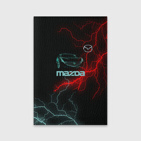 Обложка для паспорта матовая кожа с принтом Mazda в Курске, натуральная матовая кожа | размер 19,3 х 13,7 см; прозрачные пластиковые крепления | auto | drift | neon | sport | авто | автомобили | автомобиль | автомобильные | бренд | внедорожники | дрифт | легковые | марка | спорт