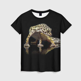 Женская футболка 3D с принтом ЭУБЛЕФАР  EUBLEPHARIS в Курске, 100% полиэфир ( синтетическое хлопкоподобное полотно) | прямой крой, круглый вырез горловины, длина до линии бедер | tegunvteg | геккон | гекон | зублефар | леопардовый геккон | эу | эублефар | ящерица