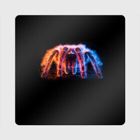 Магнит виниловый Квадрат с принтом НЕОНОВЫЙ ПАУК  NEON в Курске, полимерный материал с магнитным слоем | размер 9*9 см, закругленные углы | Тематика изображения на принте: tegunvteg | глаза | животные | макро | насекомые | паук | природа