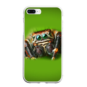 Чехол для iPhone 7Plus/8 Plus матовый с принтом ПАУК ВБЛИЗИ в Курске, Силикон | Область печати: задняя сторона чехла, без боковых панелей | tegunvteg | глаза | животные | макро | насекомые | паук | природа