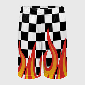 Детские спортивные шорты 3D с принтом ОГОНЬ УЗОР PATTERN в Курске,  100% полиэстер
 | пояс оформлен широкой мягкой резинкой, ткань тянется
 | fire | pattern | искры | огонь | пламя | пожар. | текстура огня | узор | шахматы