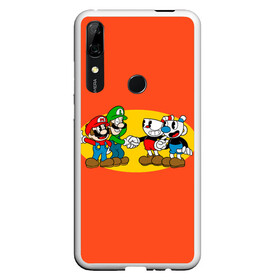 Чехол для Honor P Smart Z с принтом CupHead x Mario в Курске, Силикон | Область печати: задняя сторона чехла, без боковых панелей | arkade | cup head | cuphead | game | games | mario | аркада | игра | игры | кап хэд | капхед | купа хэд | марио | сгз руфв | сгзруфв | чашкоголовый