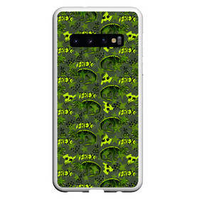 Чехол для Samsung Galaxy S10 с принтом Динозавры T-rex в Курске, Силикон | Область печати: задняя сторона чехла, без боковых панелей | t rex | абстракция | динозавры | паттерн | текстуры | тирекс