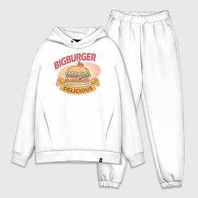 Мужской костюм хлопок OVERSIZE с принтом Delicious Burger в Курске,  |  | Тематика изображения на принте: burgers | delicious | hot dog | вредная еда | еда