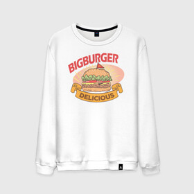 Мужской свитшот хлопок с принтом Delicious Burger в Курске, 100% хлопок |  | Тематика изображения на принте: burgers | delicious | hot dog | вредная еда | еда