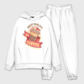 Мужской костюм хлопок OVERSIZE с принтом Hot Coffee в Курске,  |  | Тематика изображения на принте: burgers | delicious | hot dog | вредная еда | еда