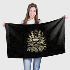 Флаг 3D с принтом АУТКАСТ в Курске, 100% полиэстер | плотность ткани — 95 г/м2, размер — 67 х 109 см. Принт наносится с одной стороны | 2007 | alex | alternative | amatory | igor | jay | outcastmetal | rock | spb | ауткаст