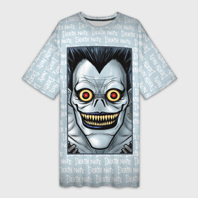 Платье-футболка 3D с принтом Death Note надписи  Рюк в Курске,  |  | anime | death note | death note type | l | tegunvteg | аниме | деад нот | деад ноте | игра | лайт ягами | персонаж | рюк