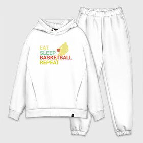 Мужской костюм хлопок OVERSIZE с принтом Есть, спать, баскет в Курске,  |  | basketball | game | nba | sport | streetball | баскетбол | баскетболист | игра | игрок | мяч | нба | спорт | стритбол | тренер