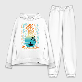 Женский костюм хлопок Oversize с принтом ЛЕТО в Курске,  |  | beach | holiday | print | sea | summer | sun | surf | ананас | лето | море | острова | отдых | отпуск | пальмы | пейзаж | песок | пляж | серфинг | солнце