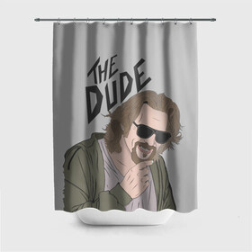 Штора 3D для ванной с принтом The Dude в Курске, 100% полиэстер | плотность материала — 100 г/м2. Стандартный размер — 146 см х 180 см. По верхнему краю — пластиковые люверсы для креплений. В комплекте 10 пластиковых колец | big lebowski | donney | dude | lebowski | the big lebowski | the dude | walter | большой лебовски | лебовски | чувак