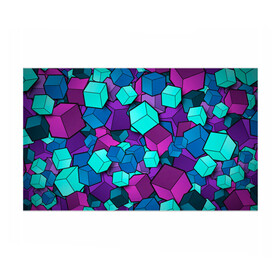 Бумага для упаковки 3D с принтом СИРЕНЕВЫЕ КУБЫ в Курске, пластик и полированная сталь | круглая форма, металлическое крепление в виде кольца | blue | cube | geometry | геометрия | квадраты | кубики | кубы | паттерн | синий | сиреневый | текстуры | фиолетовый