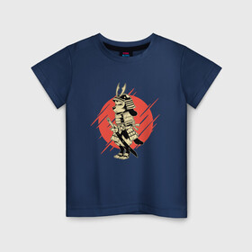 Детская футболка хлопок с принтом Пёс призрак - путь самурая в Курске, 100% хлопок | круглый вырез горловины, полуприлегающий силуэт, длина до линии бедер | art | cyberpunk samurai | dog | ninja | oni | ronin | samurai | shogun | арт | капли краски | киберпанк самурай | мерч | пёсик | прикол | путь воина | ронин | сёгун | собака самурай | собачка | токио | харакири | черный самурай