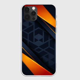 Чехол для iPhone 12 Pro Max с принтом BLACK ORANGE в Курске, Силикон |  | 3d | 3д | sport | абстракция | линии | паттерн | соты | спортивный стиль | текстуры