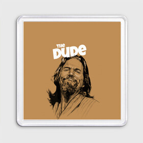 Магнит 55*55 с принтом The Big Lebowski (Dude) в Курске, Пластик | Размер: 65*65 мм; Размер печати: 55*55 мм | big lebowski | donney | dude | lebowski | the big lebowski | the dude | walter | большой лебовски | лебовски | чувак