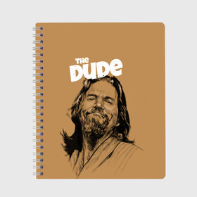 Тетрадь с принтом The Big Lebowski (Dude) в Курске, 100% бумага | 48 листов, плотность листов — 60 г/м2, плотность картонной обложки — 250 г/м2. Листы скреплены сбоку удобной пружинной спиралью. Уголки страниц и обложки скругленные. Цвет линий — светло-серый
 | big lebowski | donney | dude | lebowski | the big lebowski | the dude | walter | большой лебовски | лебовски | чувак