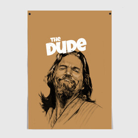 Постер с принтом The Big Lebowski (Dude) в Курске, 100% бумага
 | бумага, плотность 150 мг. Матовая, но за счет высокого коэффициента гладкости имеет небольшой блеск и дает на свету блики, но в отличии от глянцевой бумаги не покрыта лаком | big lebowski | donney | dude | lebowski | the big lebowski | the dude | walter | большой лебовски | лебовски | чувак