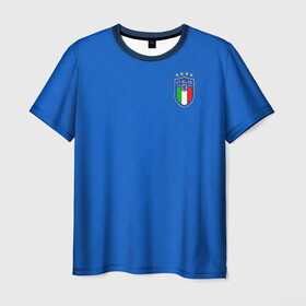 Мужская футболка 3D+ с принтом форма сборной Италии домашняя в Курске, 100% микрофибра | круглый вырез горловины, длина до линии бедер | 2021 | championship | cup | dzyuba | russia | world | европы | италия | мира | мундиаль | форма | футбол | чемпионат