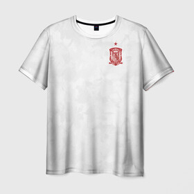 Мужская футболка 3D+ с принтом форма сборной Испании гостевая в Курске, 100% микрофибра | круглый вырез горловины, длина до линии бедер | 2021 | championship | cup | dzyuba | russia | world | европы | испания | мира | мундиаль | форма | футбол | чемпионат